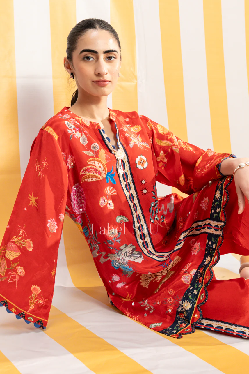 Scarlet Printed Crepe Co Ord Set - Image 2