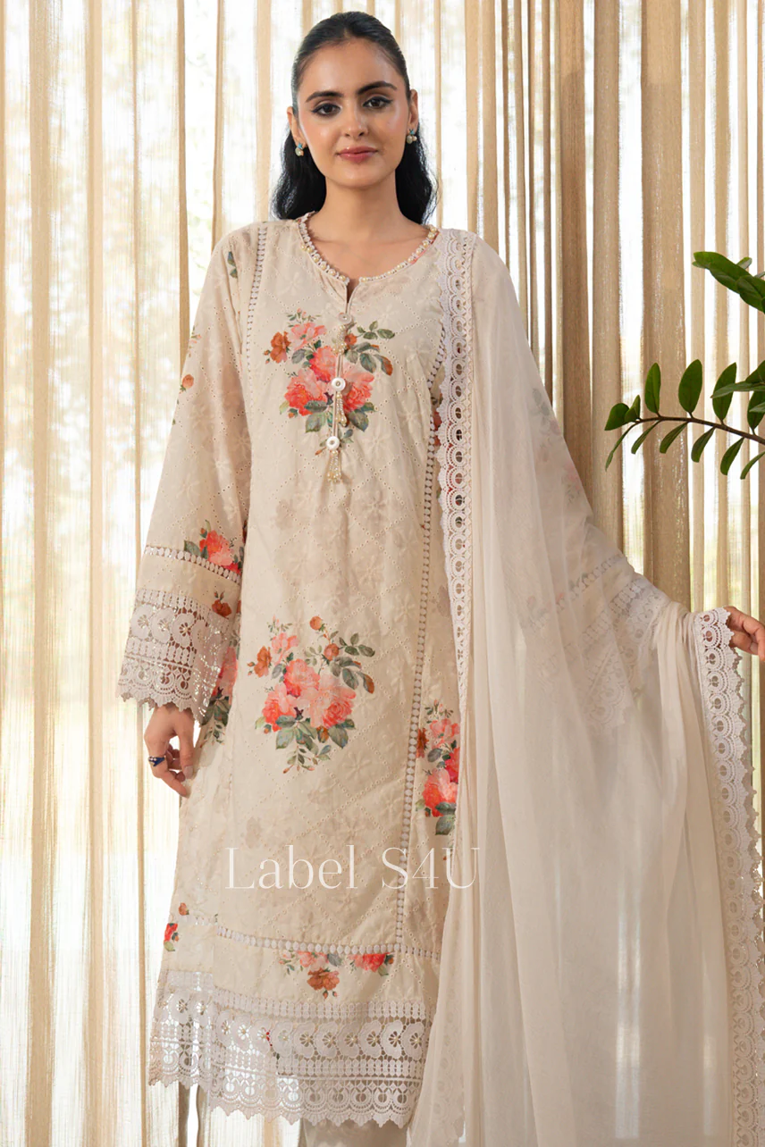 Serene Floral Schiffli Suit Set - Image 5