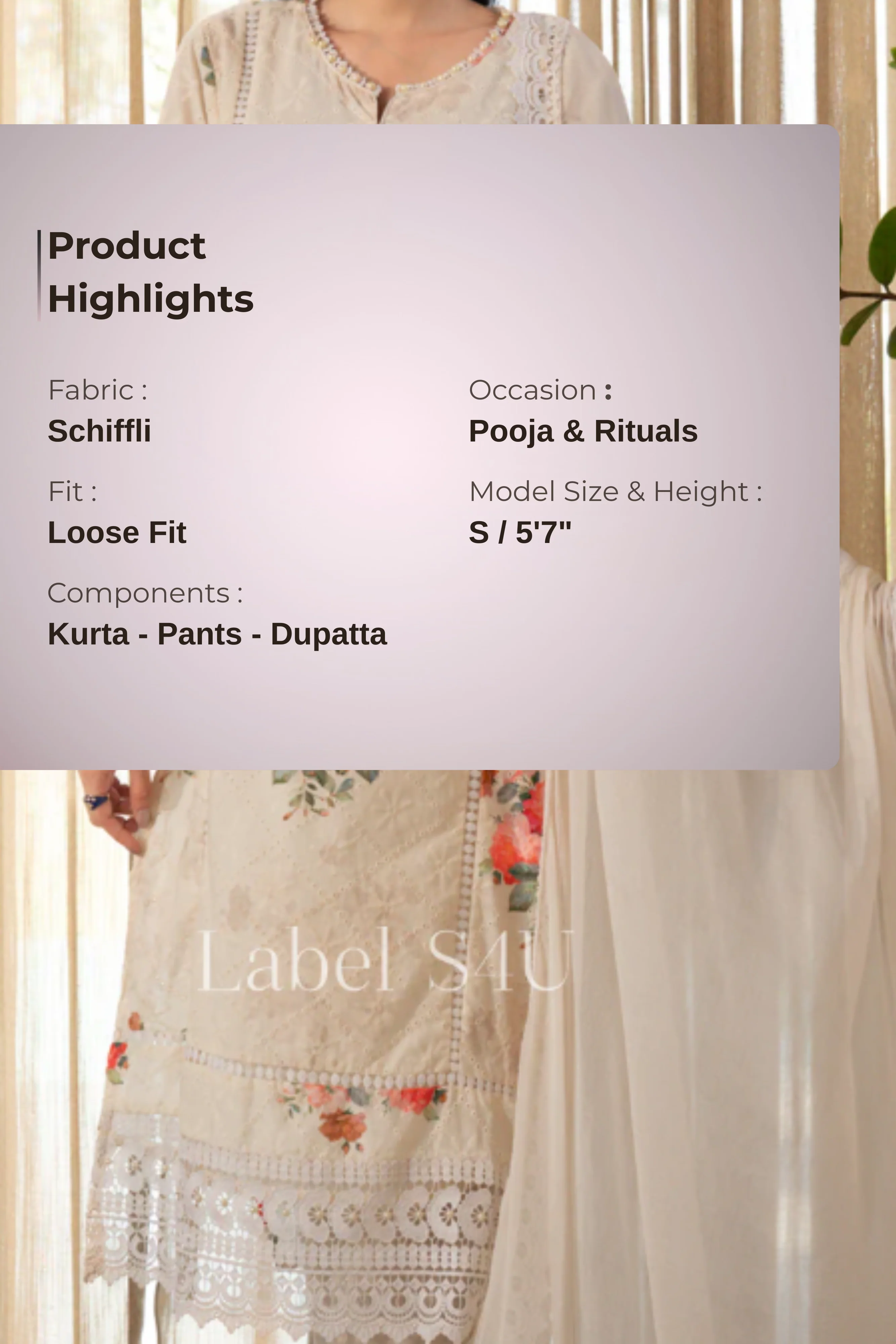 Serene Floral Schiffli Suit Set - Image 6