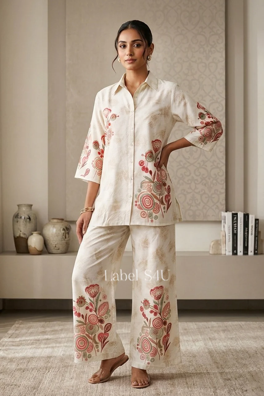 Serene Printed Crepe-Co-ord Set - Image 3