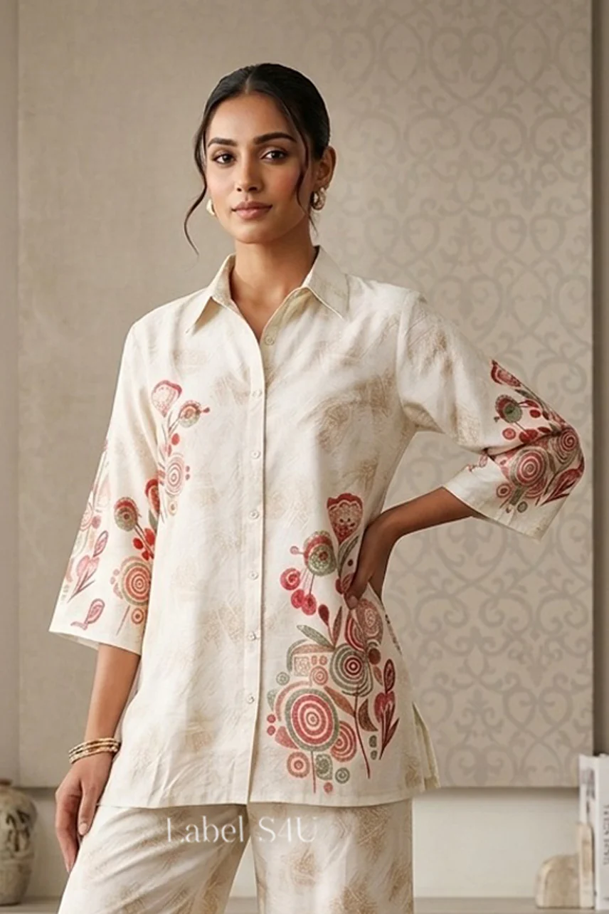 Serene Printed Crepe-Co-ord Set - Image 4