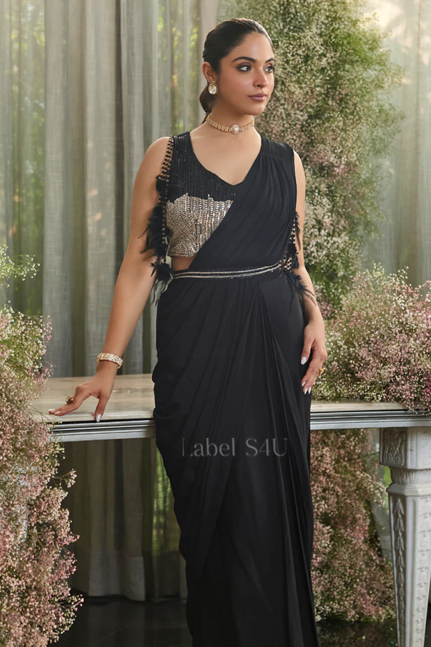 Shine On-Pre-Drape Saree - Image 2