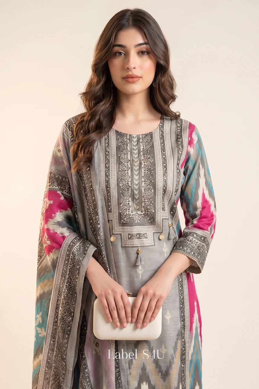 Silver Citylight Printed Suit Set - Image 3