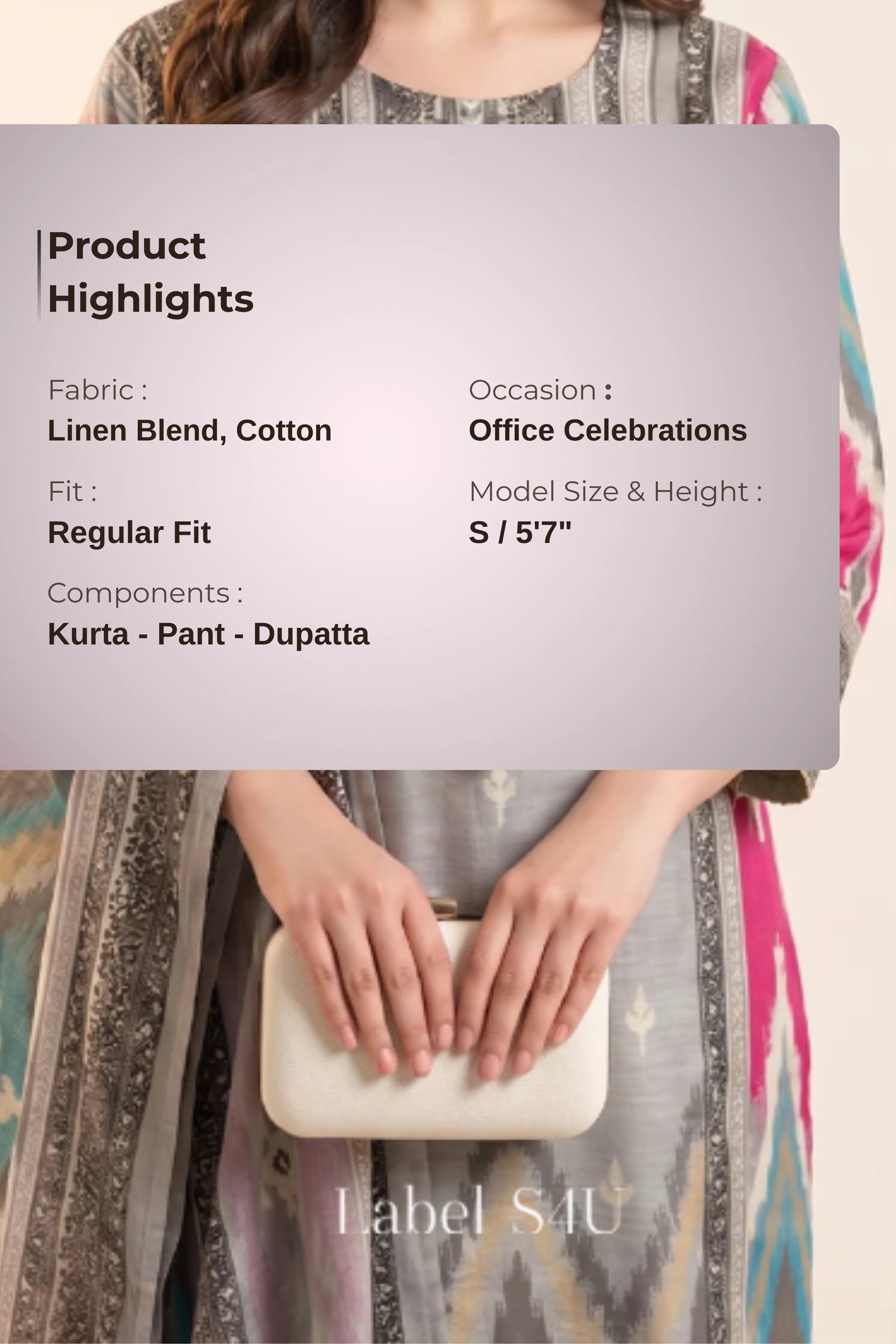Silver Citylight Printed Suit Set - Image 5