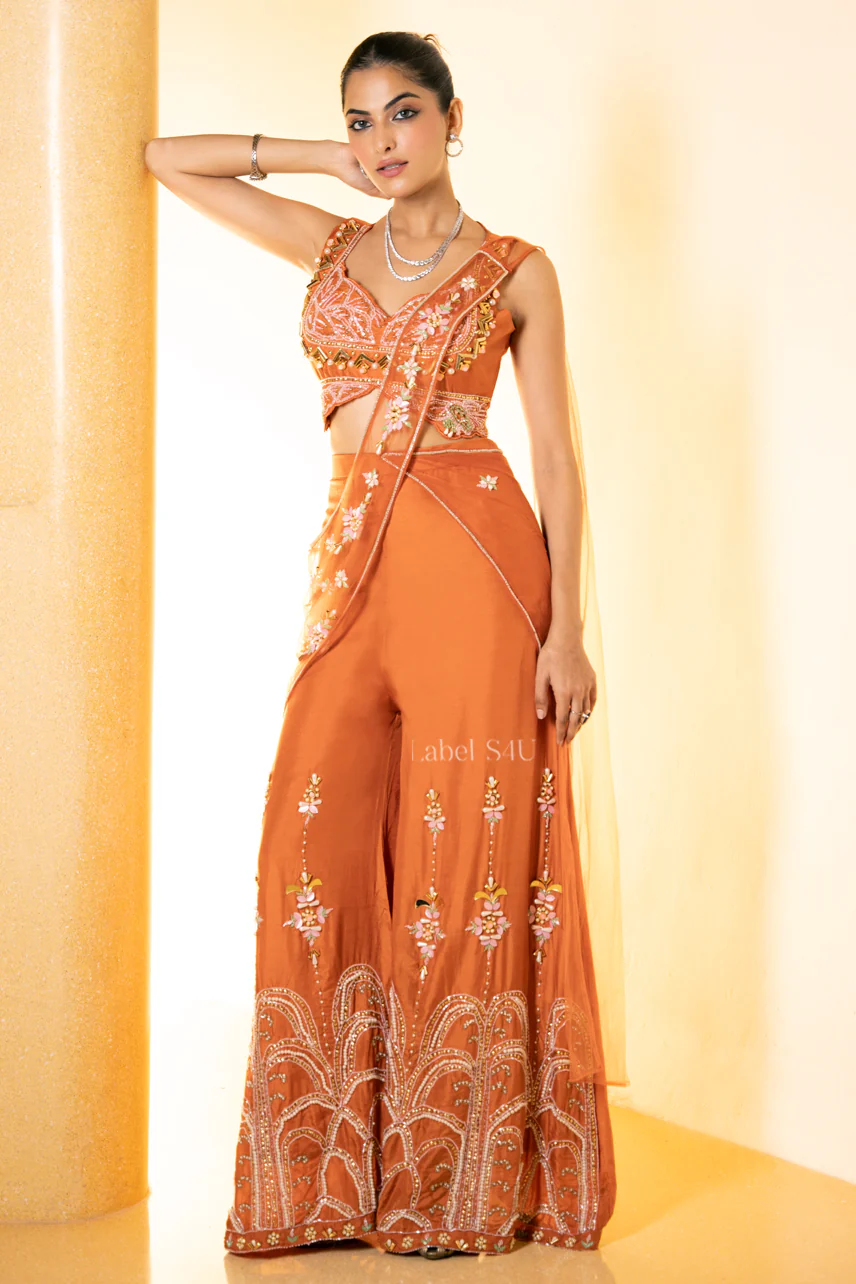 Slay in Tangerine-Palazzo Set