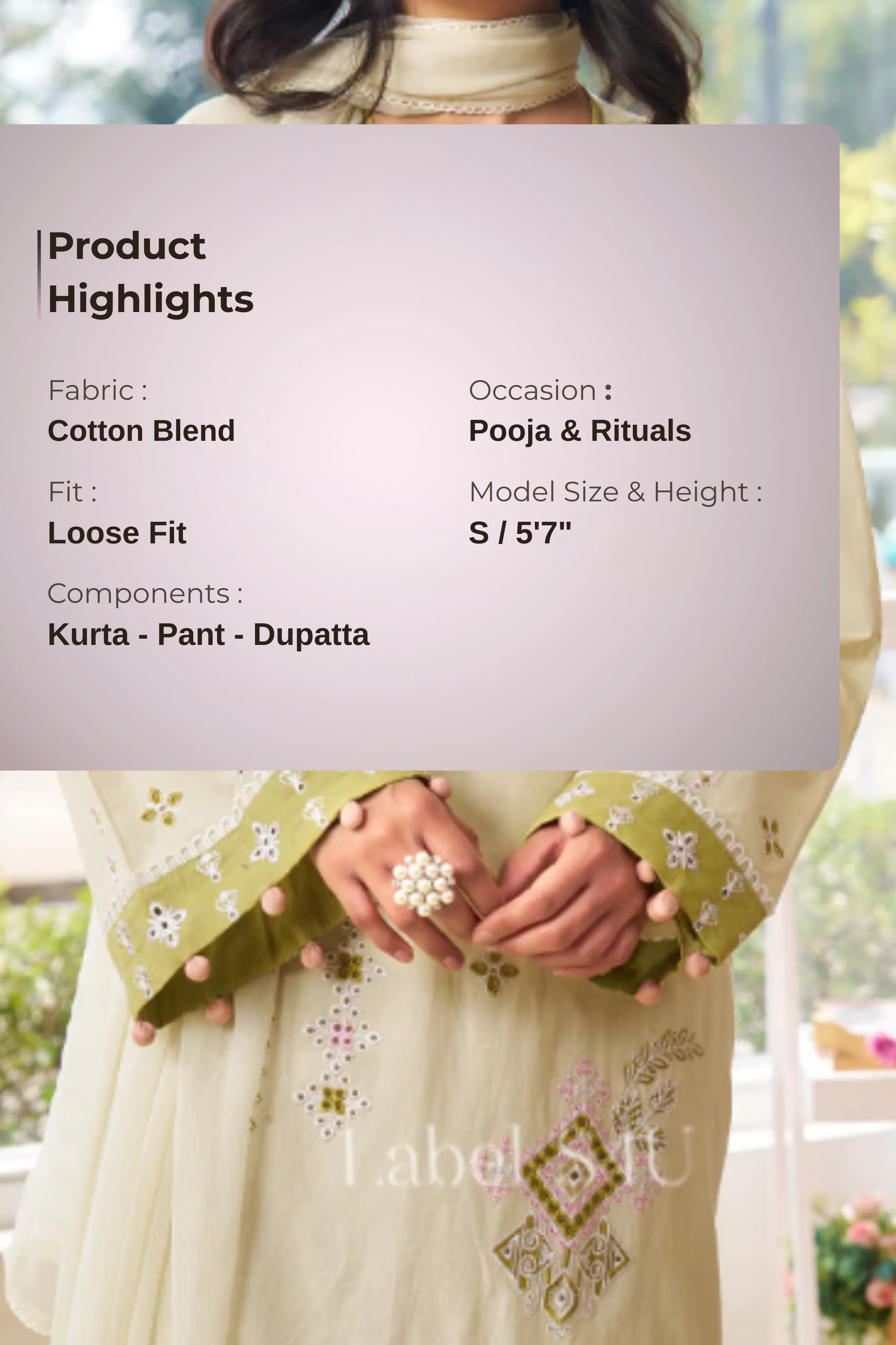 Soft Green Threadwork-Suit Set - Image 3