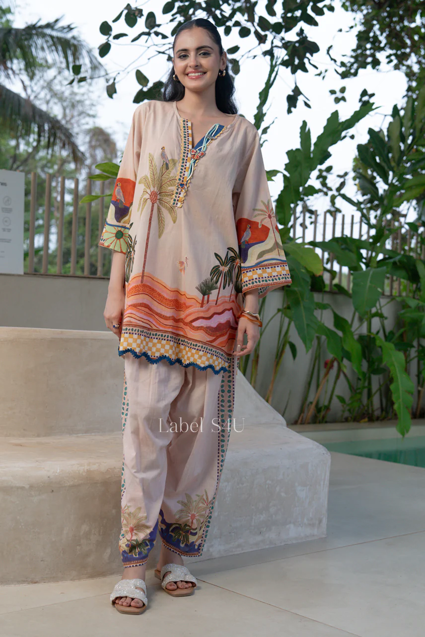 Soraya Coastal Print Cotton Co Ord Set - Image 5