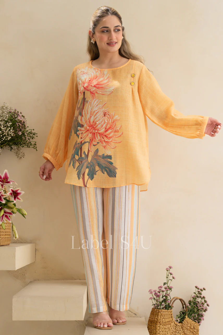 Sunlit Floral Linen Co-Ord Set