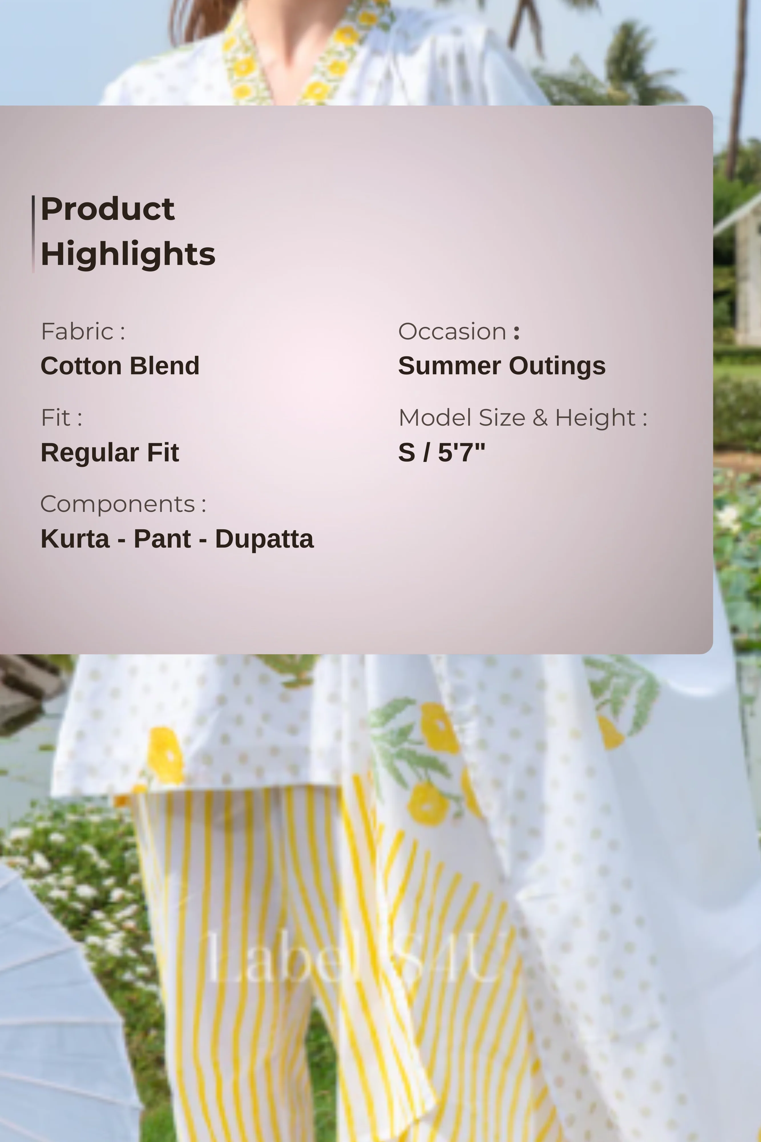 Sunlit Striped Cotton Suit Set - Image 5