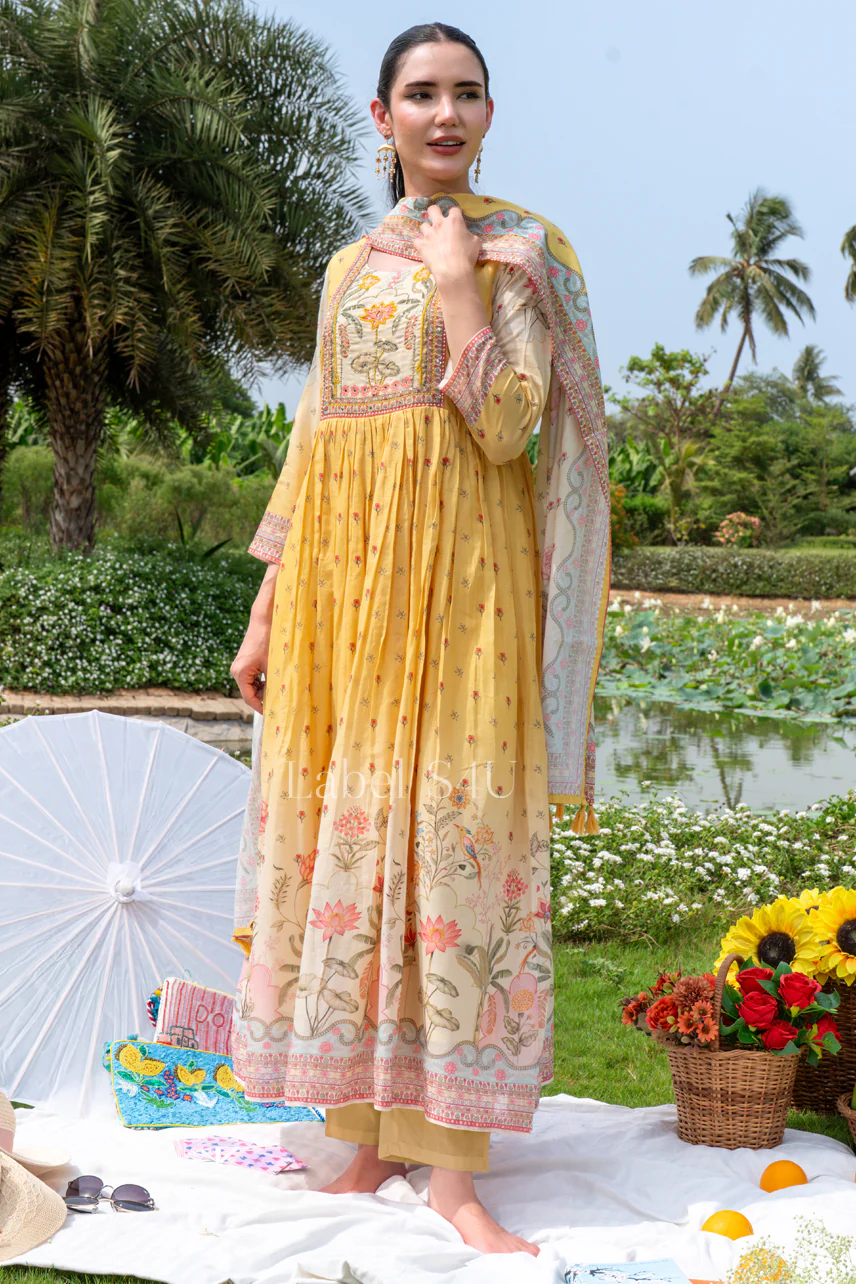 Sunshine Lotus Anarkali Set - Image 4