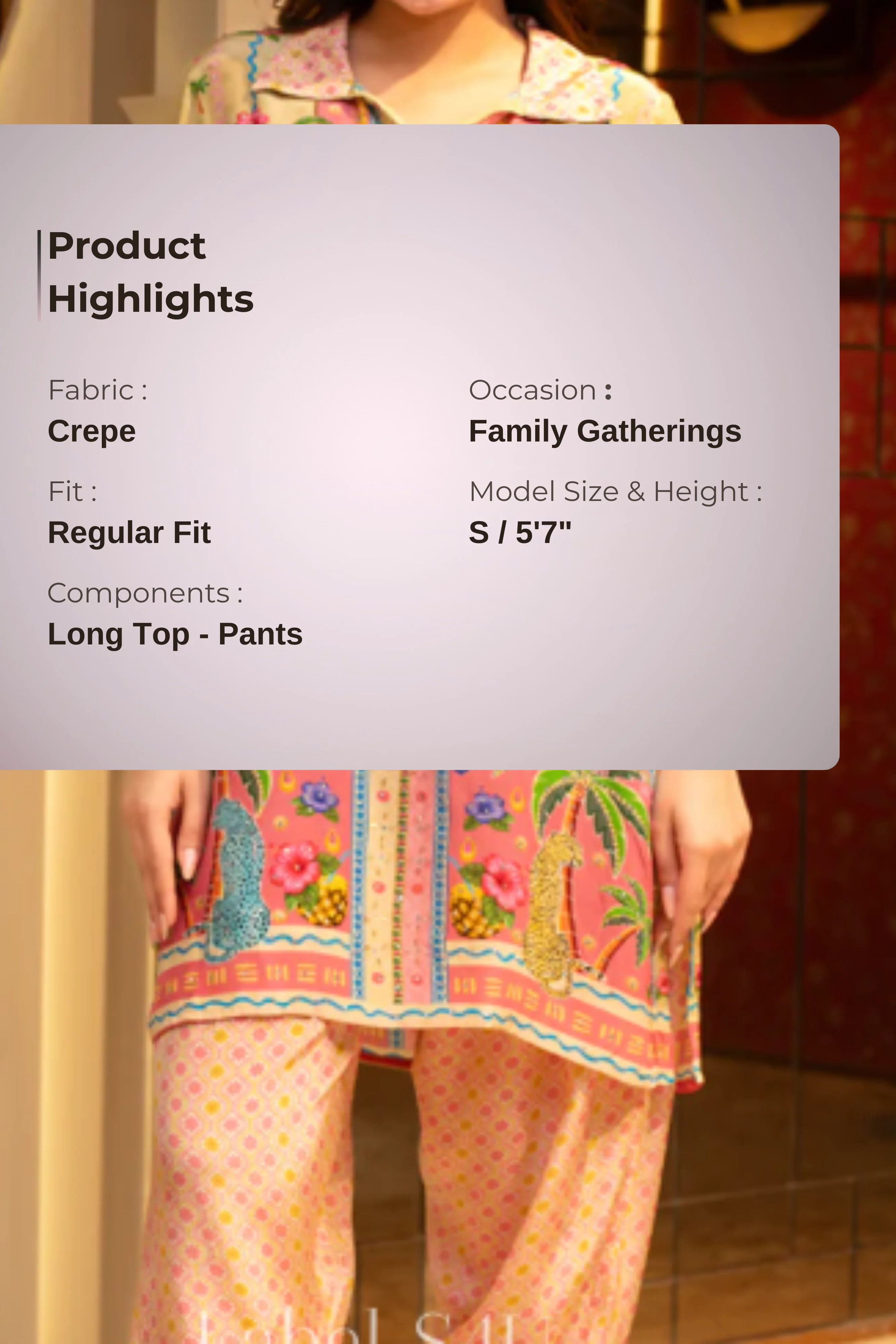 Tropical Print Crepe Co-Ord Set - Image 5