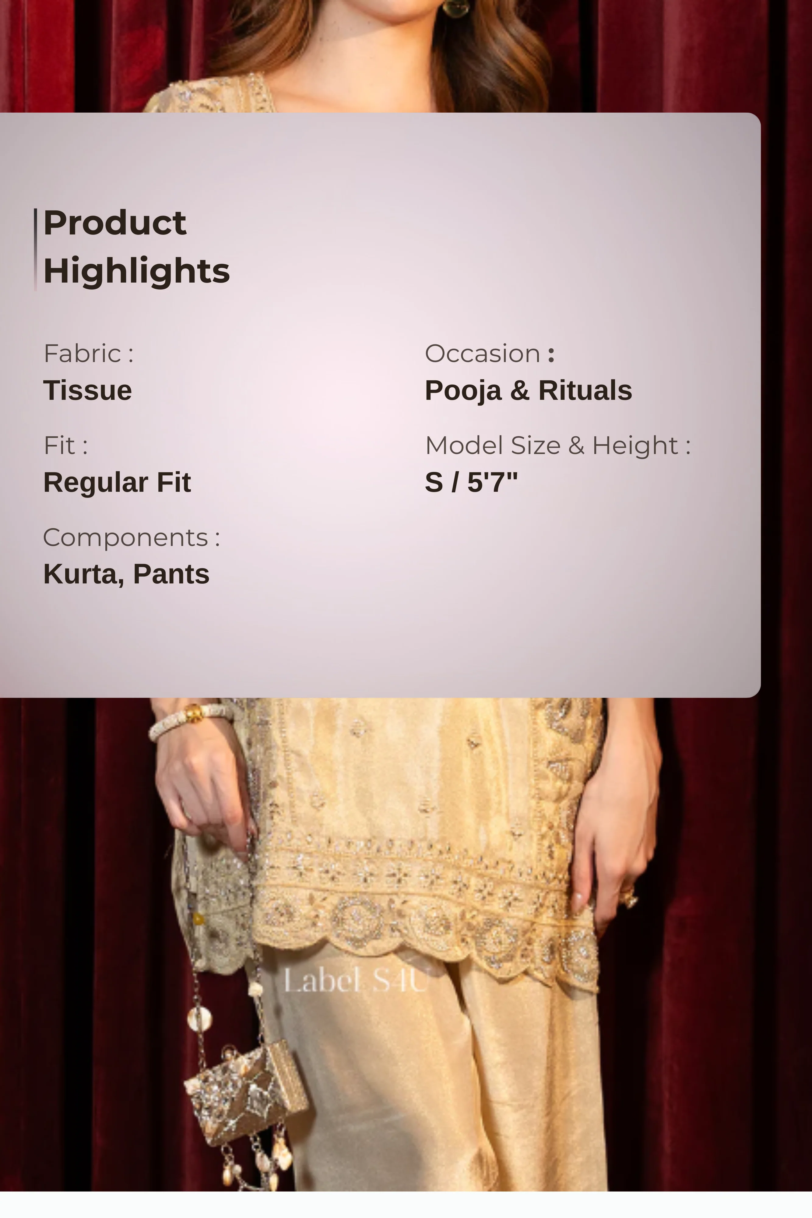 Vintage Gold Tissue Co-Ord Set - Image 4