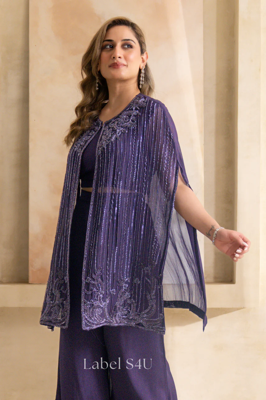 Violet Sparkle Palazzo Set - Image 2