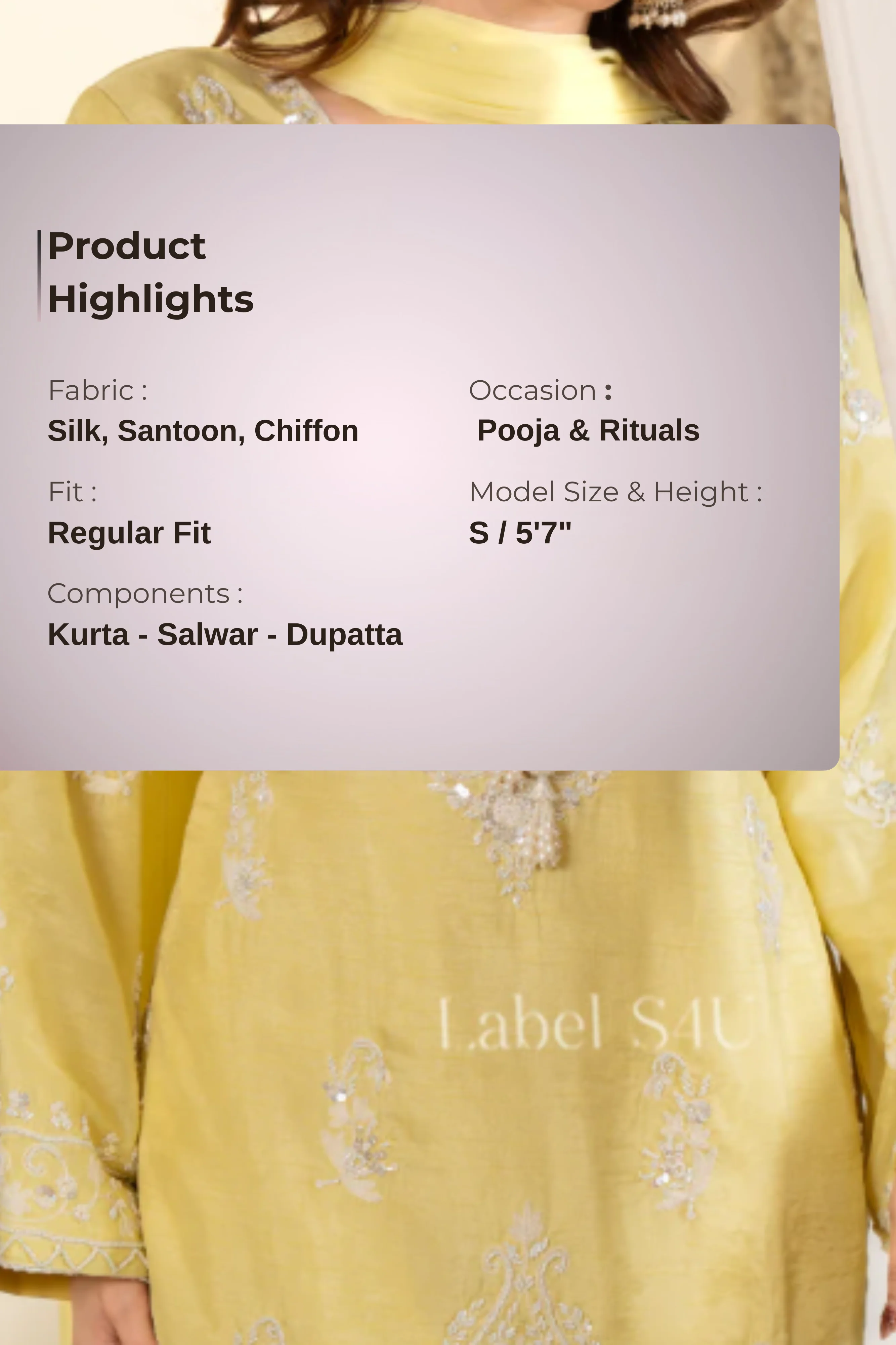 Zahra Yellow Farshi Salwar Set - Image 4